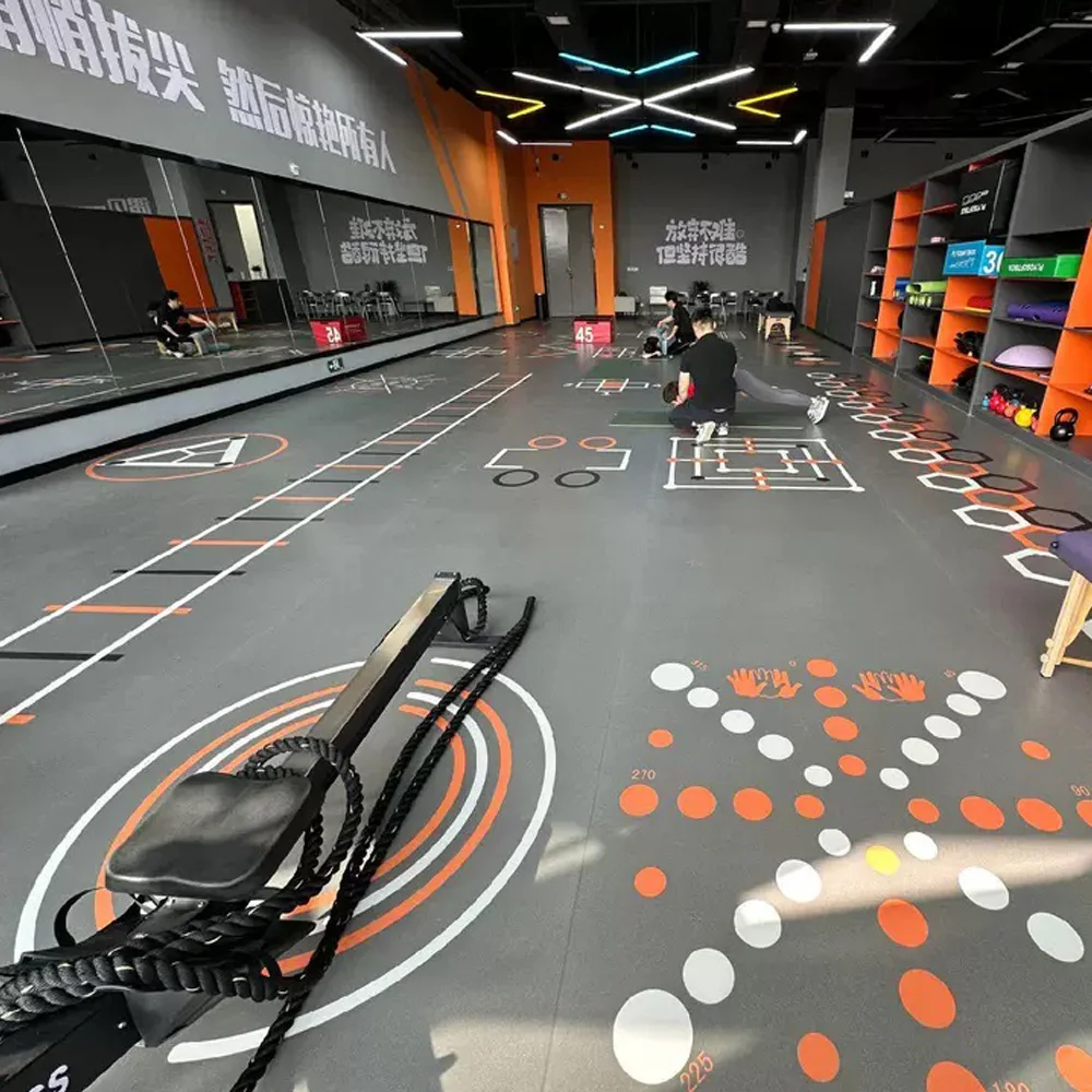 Beable Custom Pattern Logo Indoor PVC Mat Gym Flooring Shock-Absorbing Wear-Resistant