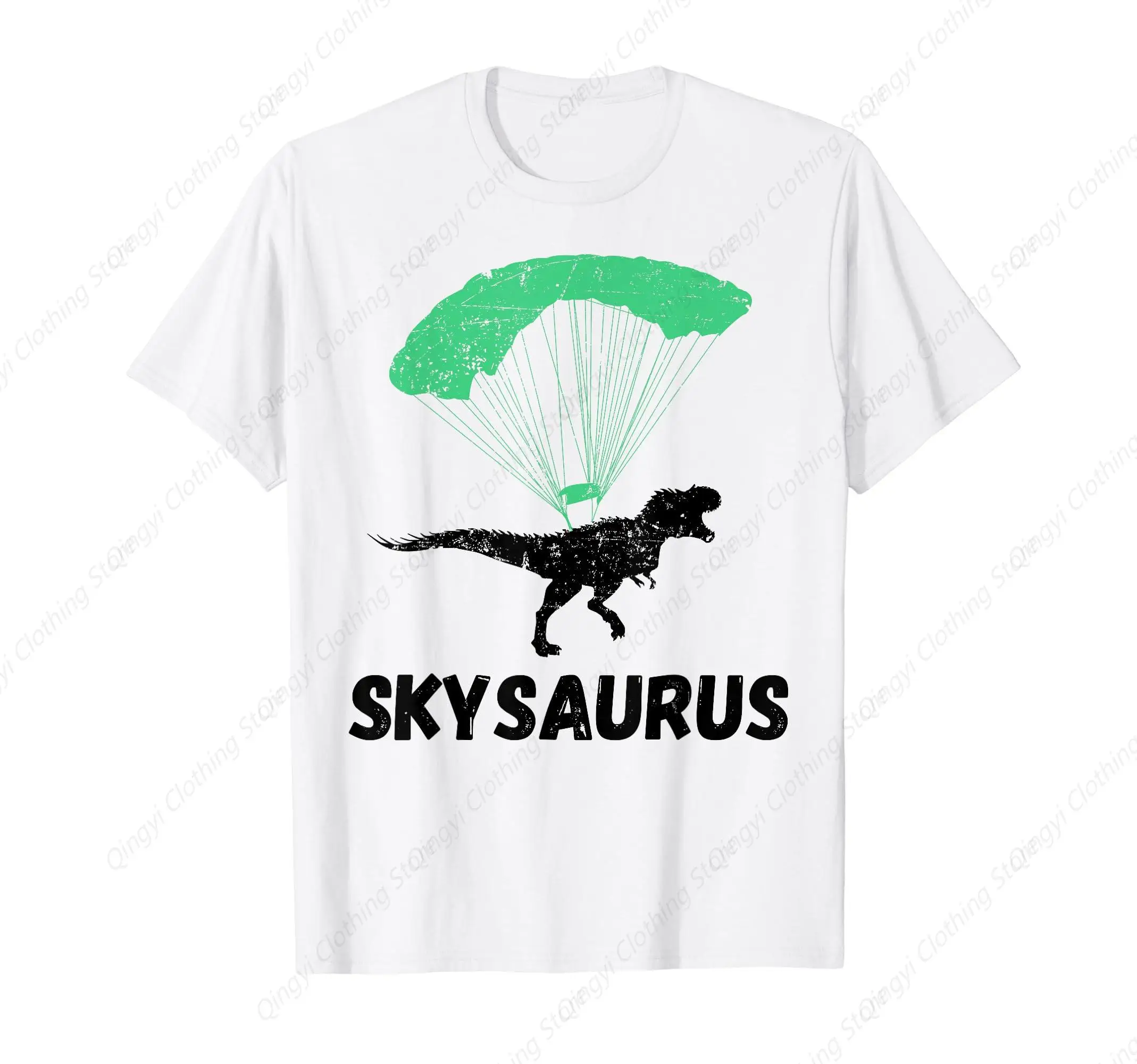 Skydiving Dinosaur Funny Skysaurus Skydiver Parachuting Gift T-Shirt