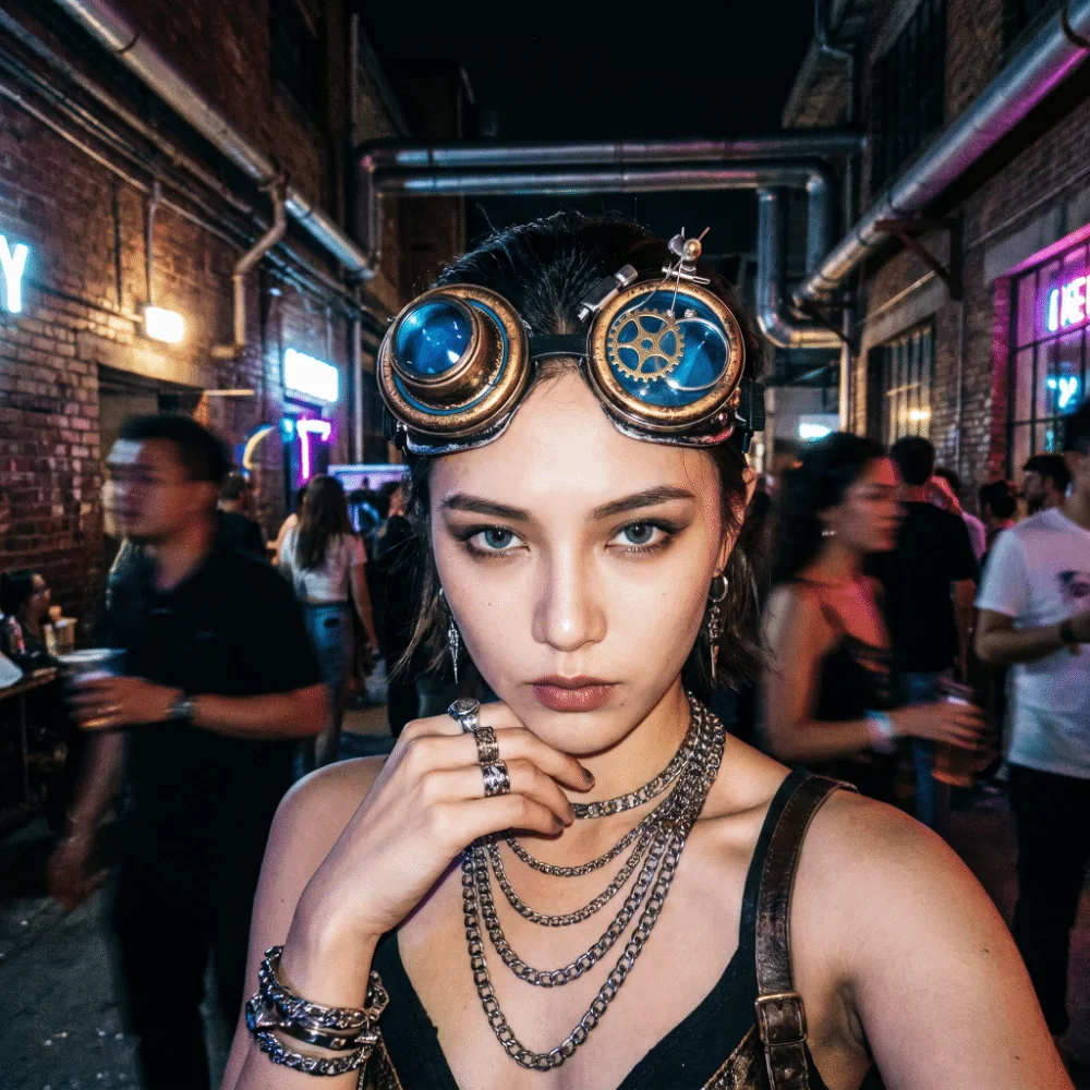 Detachable Cosplay Prop - Óculos Steampunk com Lentes Coloridas, Lupa