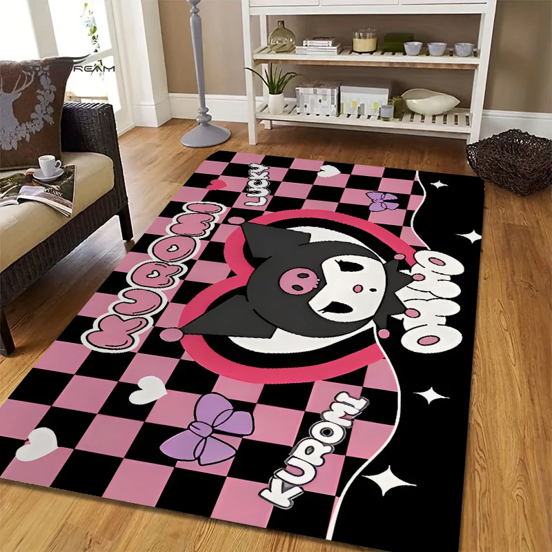 

MINISO Sanrio Cute Kuromi Print Rug Non-slip Washable Carpet for Home Living Room Bedroom Rug Bathroom Floor Mat Kitchen Doormat