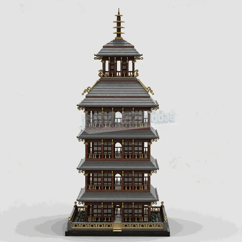 6499Parts MOC Modular Japanese Pagoda Traditional Asian Tower Architecture Model Custom Puzzle DIY Building Bricks Assembly Toy