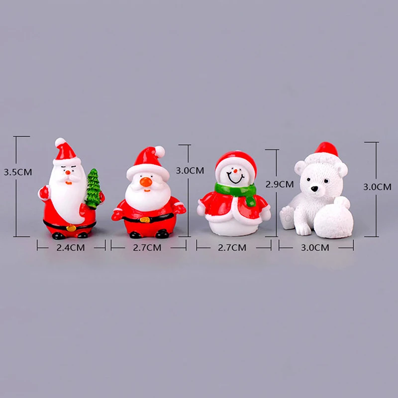 Anmail Miniatures Christmas Snowman Figurines Santa Clau Ornaments Decoration Home 2023 New Year Xmas Gift Bear DIY Crystal Ball