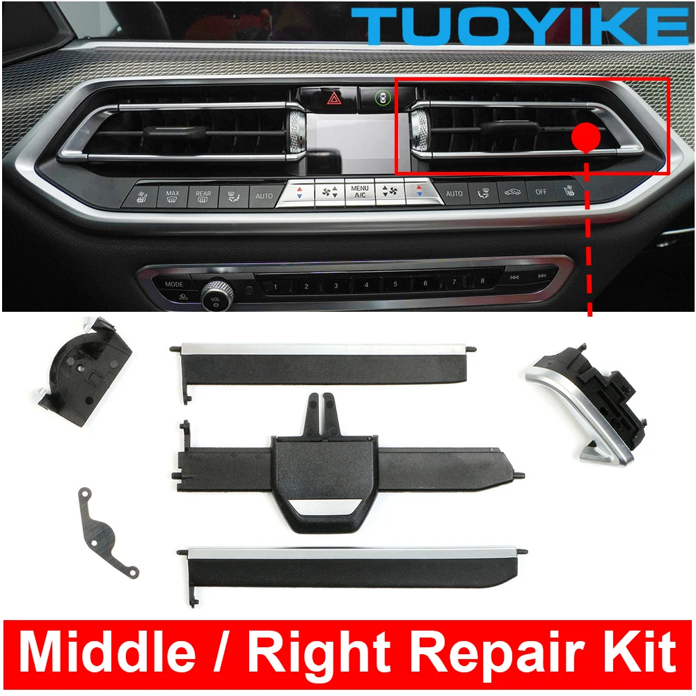 Car Front Middle Center AC Air Conditioner Vent Grille Clip Slider Repair Kit Replacement For BMW X5 X6 X7 G05 G06 G07 2019-2021