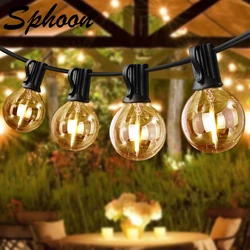 Natal Conectável LED String Light, impermeável Dimmable Guirlanda, Fairy Lights, Home Decor, Jardim, Casamento, Base E12, G40, IP44, 65ft