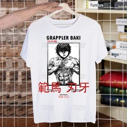 Baki The Grappler Anime T Shirts O-Neck Short Sleeve Regular Mens Heigh Quality Men Hip-Hop Yujiro Hanma Baki Hanma t Shirt