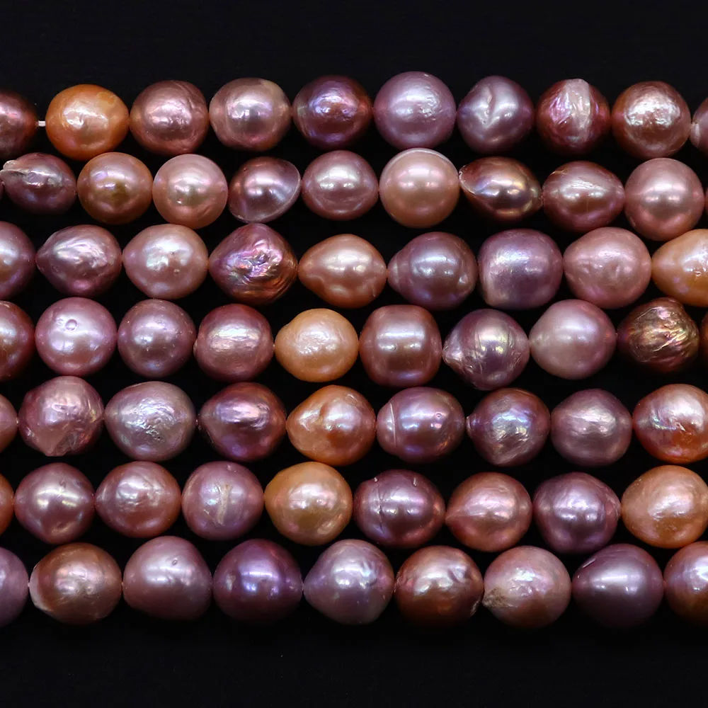 Mix-color Irregular Natural Freshwater Edison Pearl Bead 11x11mm Baroque Pearl Straight Hole Necklace Bracelet Accessory 1strand