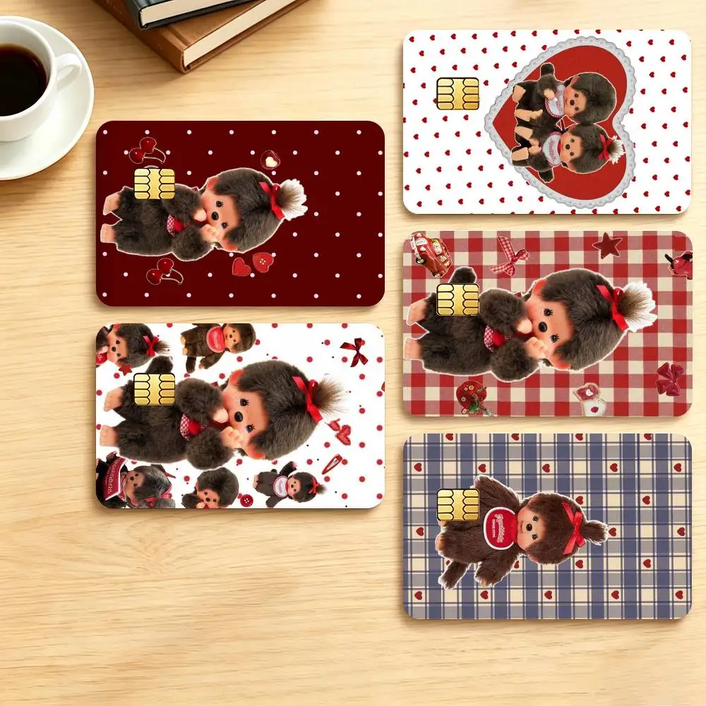 V-Vintage Pastel Monchhichi  Credit Card HD Stickers Small Chip Waterproof Sticker Game Card Decal Gift