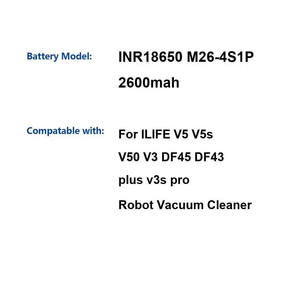 

INR18650 M26-4S1P для Ilife V5 V5s V50 V3 DF45 DF43 V3s робот-пылесос Plus Pro аккумулятор