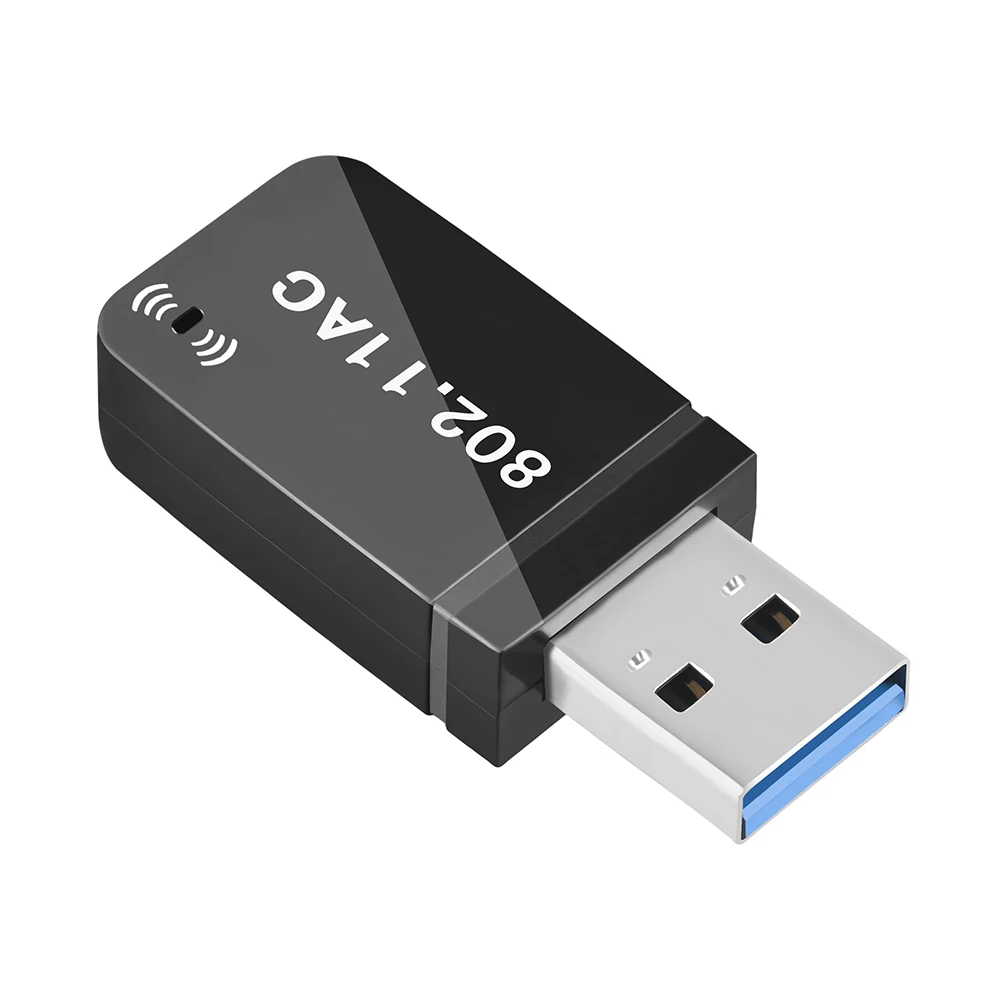 อะแดปเตอร์ WiFi 1300Mbps USB การ์ดเครือข่ายไร้สาย Dual Band 2.4 ghz/ 5GHz เข้ากันได้กับ Windows 7/8/8.1/10/11แบบปลั๊กแอนด์เพลย์