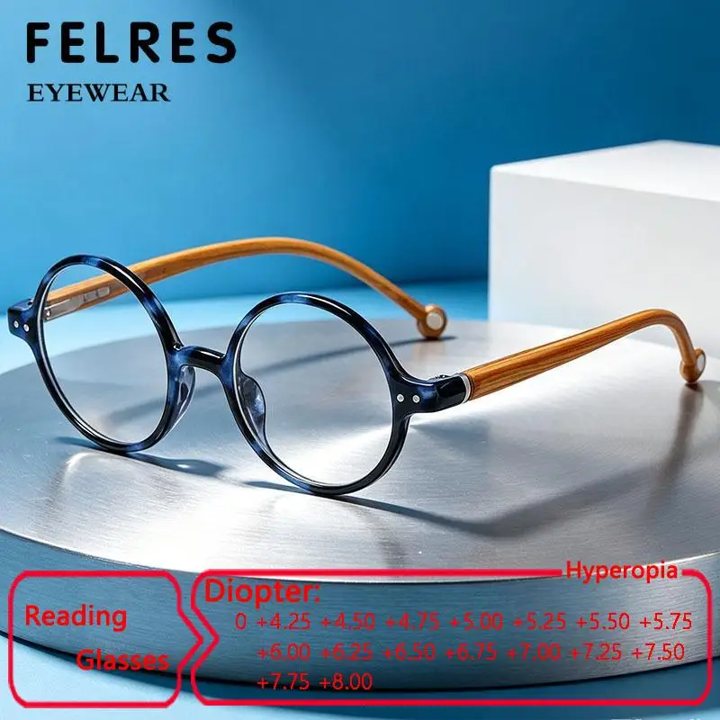 High Diopter Circural Blue Light Blocking Reading Glasses Women Men Clear Prescription Presbyopic Eyewear+6.0 +6.5 +7.0 +7.5+8.0