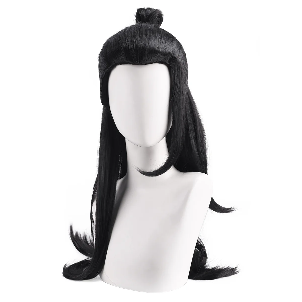 Synthetic Cosplay Wig Inspired By S-J-Geto Style Black Long Ponytail Anime Party Costume Fiber Hair