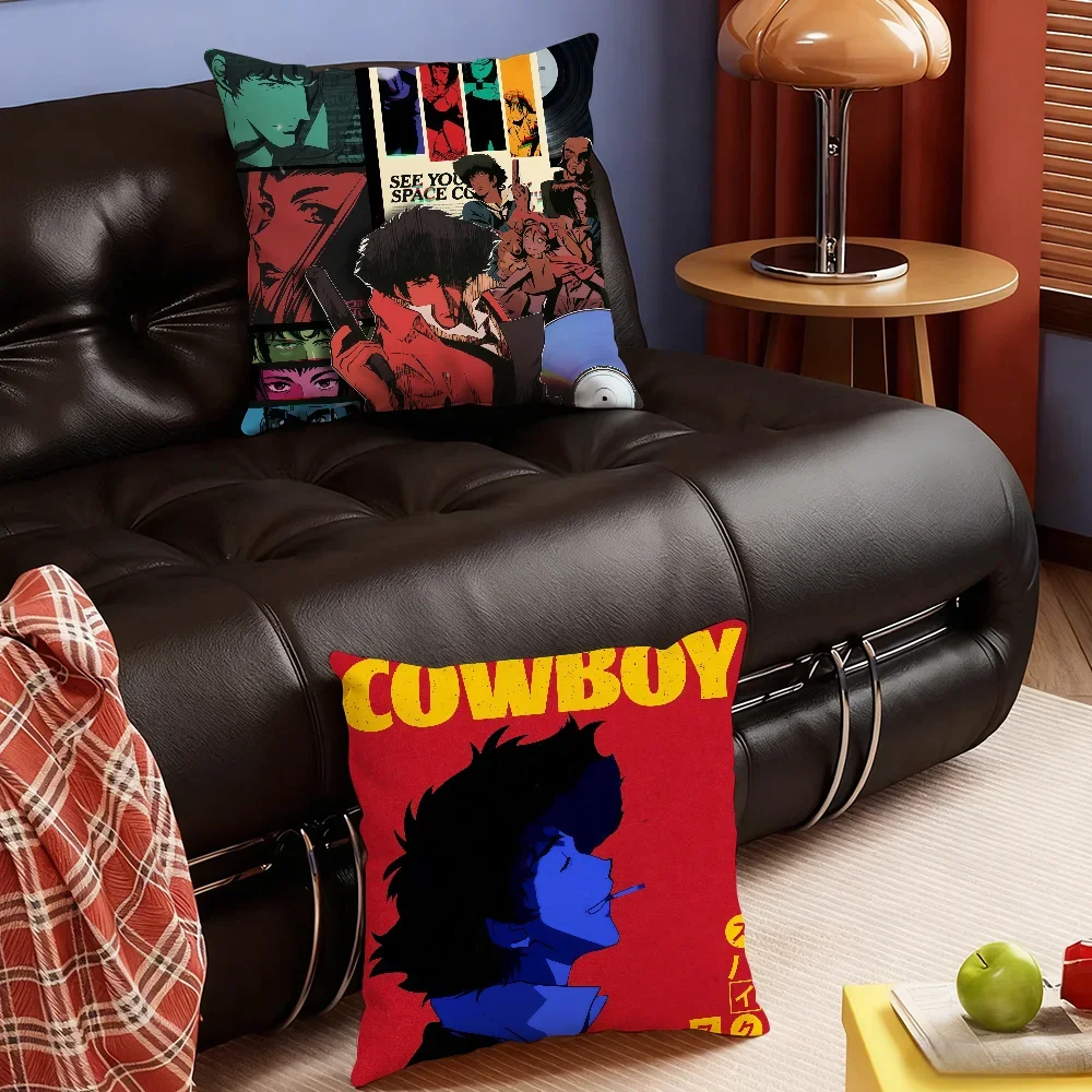 Classic Anime C-Cowboy B-Bebop cushion cover Soft Smooth Pillow Case Hidden Zipper Washable Decorative Couch Office Gift