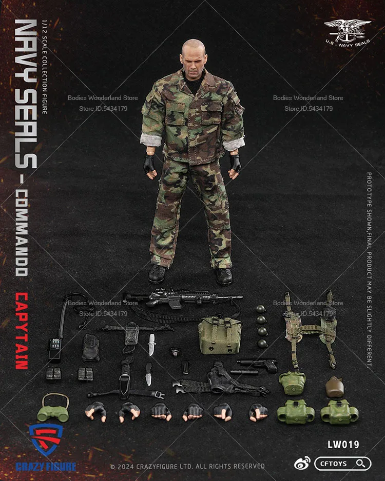In Stock CFTOYS LW019 1/12 Scale Male Soldier Seal Special Forces Assault Team Leader 6inch Action Figure Doll Collection