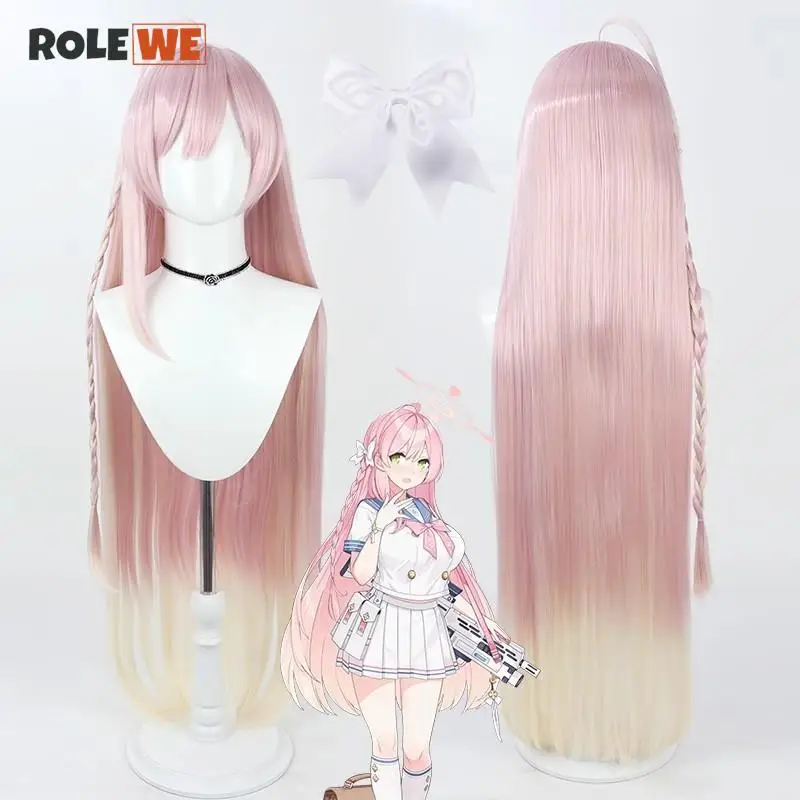 

Urawa Hanako Cosplay Wig 105cm Long Blue Archive Dual Color Gradient Straight Hair Cosplay Anime Wigs Heat Resistant Fibre Wigs