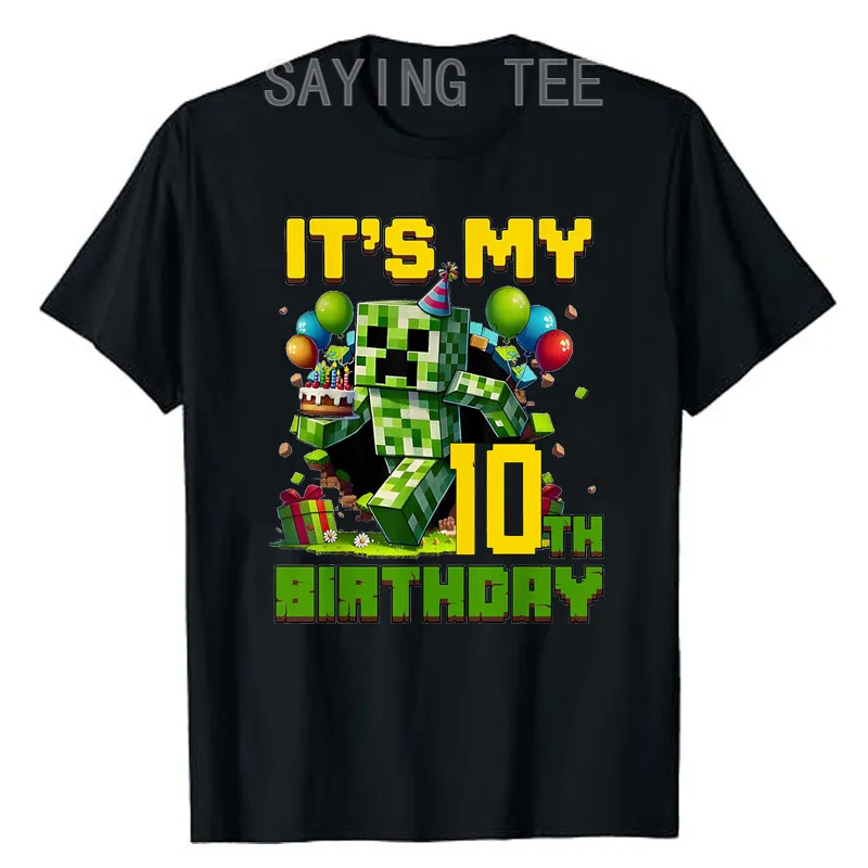 10-jährige Geburtstagsdekorationen für Jungen, T-Shirt „Awesome Since 2016“, Level 10 Unlocked Video Gamer, 10. Geburtstag, Neuheits-T-Shirt-Kleidung – Detail 10