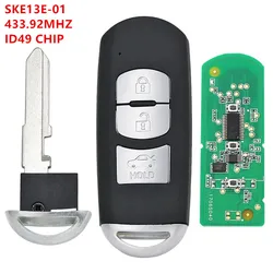 KEYECU Replacement New Aftermarket Remote Key Fob 3 Button 433MHz ID49 for Fiat 124 Spider SKE13E-01 +Uncut Blade