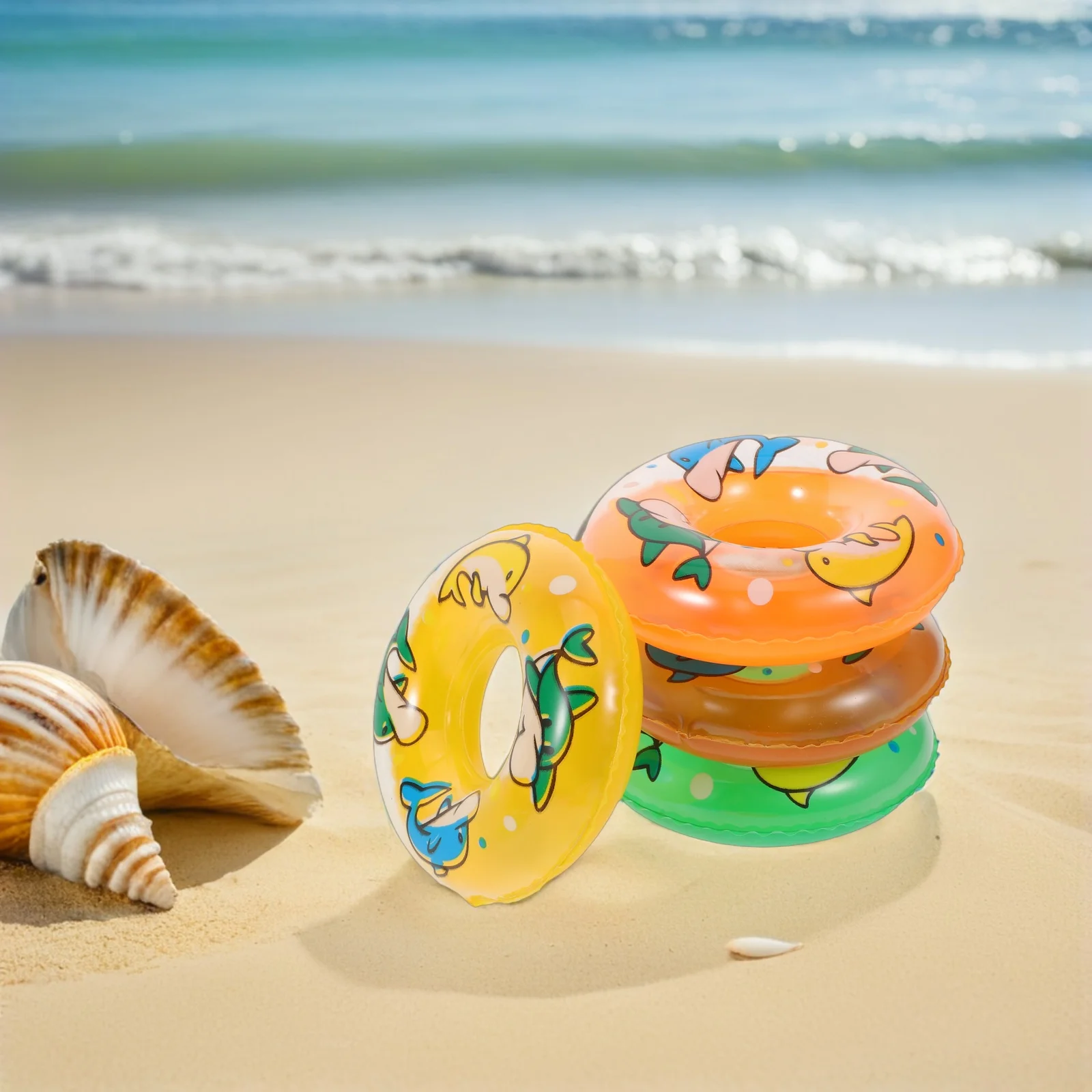 ห่วงยางว่ายน้ำขนาดเล็ก 48 ชิ้น ทำจากพีวีซีเป่าลม สำหรับเด็กเล่นน้ำ งานปาร์ตี้ชายหาด อุปกรณ์ตกแต่งสระว่ายน้ำในฤดูร้อน