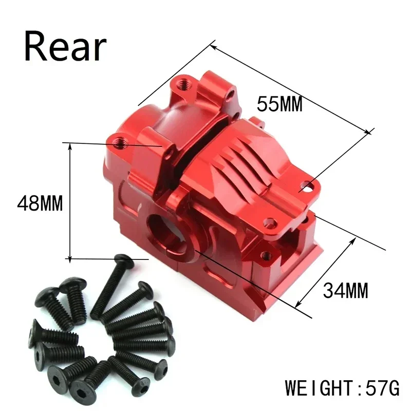 Caja de cambios de carcasa diferencial delantera y trasera RCMetal 6880 6881 para 1/10 Traxxas Slash 4X4 VXL Rustler Stampede Hoss piezas de mejora