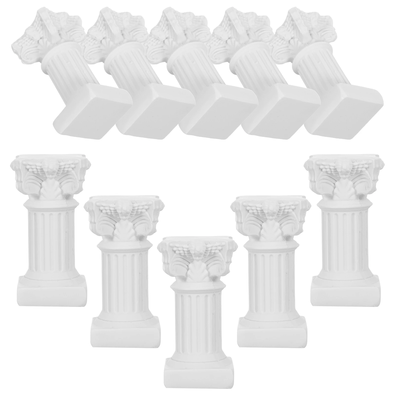 

10 Pcs Mini Roman Column Candlestick Holder Resin Centerpiece Table Decorations Wedding