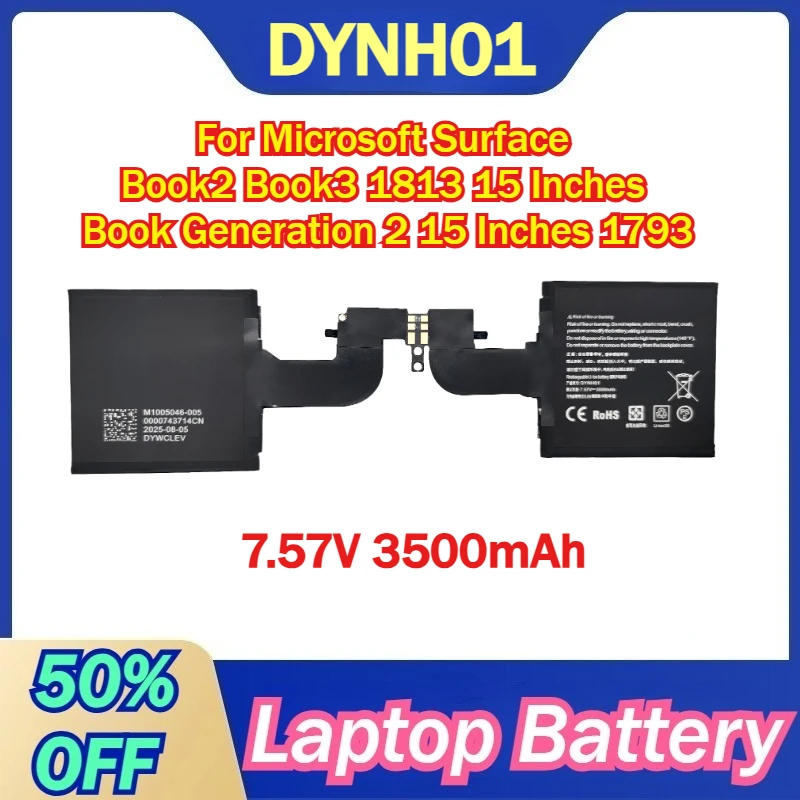 

DYNH01 7.57V 3500mAh Laptop Battery for Microsoft Surface Book2 Book3 1813 15 Inches Book Generation 2 15 Inches 1793