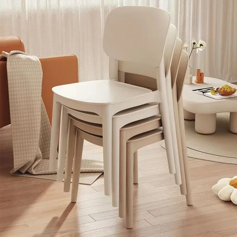Comfortable White Dining Chairs Modern Luxury Trendy European Dining Chairs Plastic Kitchen Chaise Salle A Manger Home Furniture