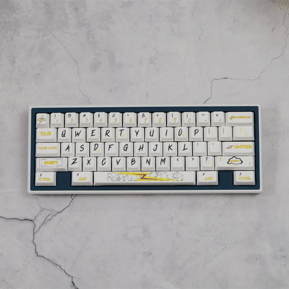 148Key Lightning White Keycaps Cherry Profile Dye Sublimation PBT Keycap For MX Mechanical Keyboard 61 66 68 75 84 87 96 980 104
