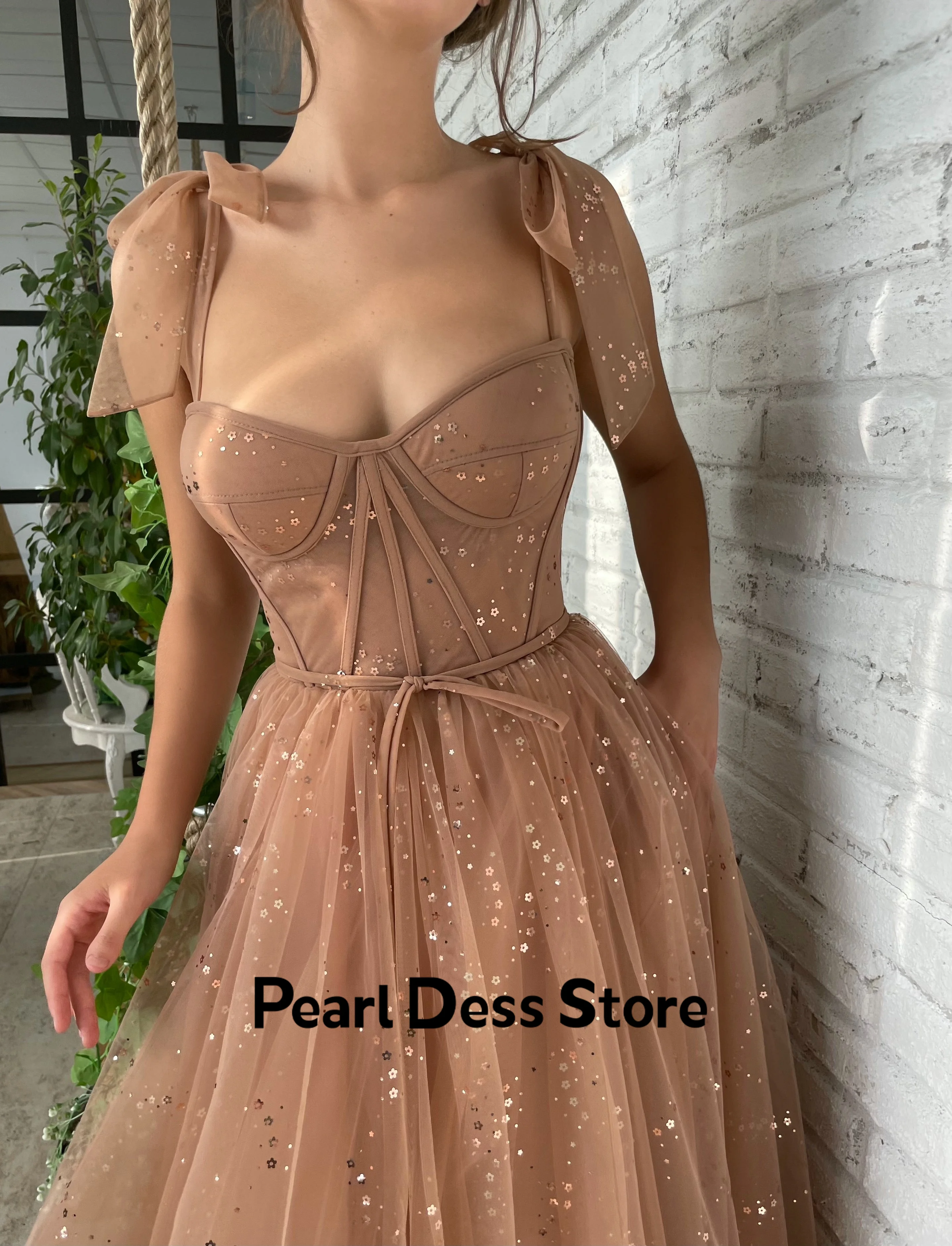 Line A Bridesmaid Dress Woman Chiffon Happy Sharon Evening Dresses for Formal Occasions Pearl Sweetheart Robe De Soiree Femmes