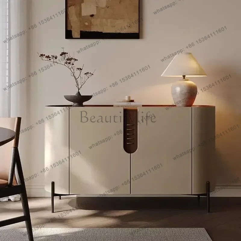 LDLocker Storage Locker Living Room Cabinets Display Cabinet Italian Saddle Leather Cabinet Rock Slab Modern   Capacity