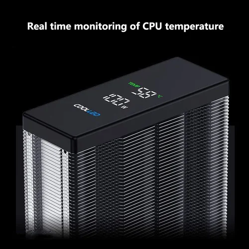 Imagen 2 del producto COOLLEO B40S DIG 4 tubos de calor enfriador de CPU pantalla de temperatura inteligente radiador TDP 200W enfriador de aire para LGA1700 115X AM4 AM5