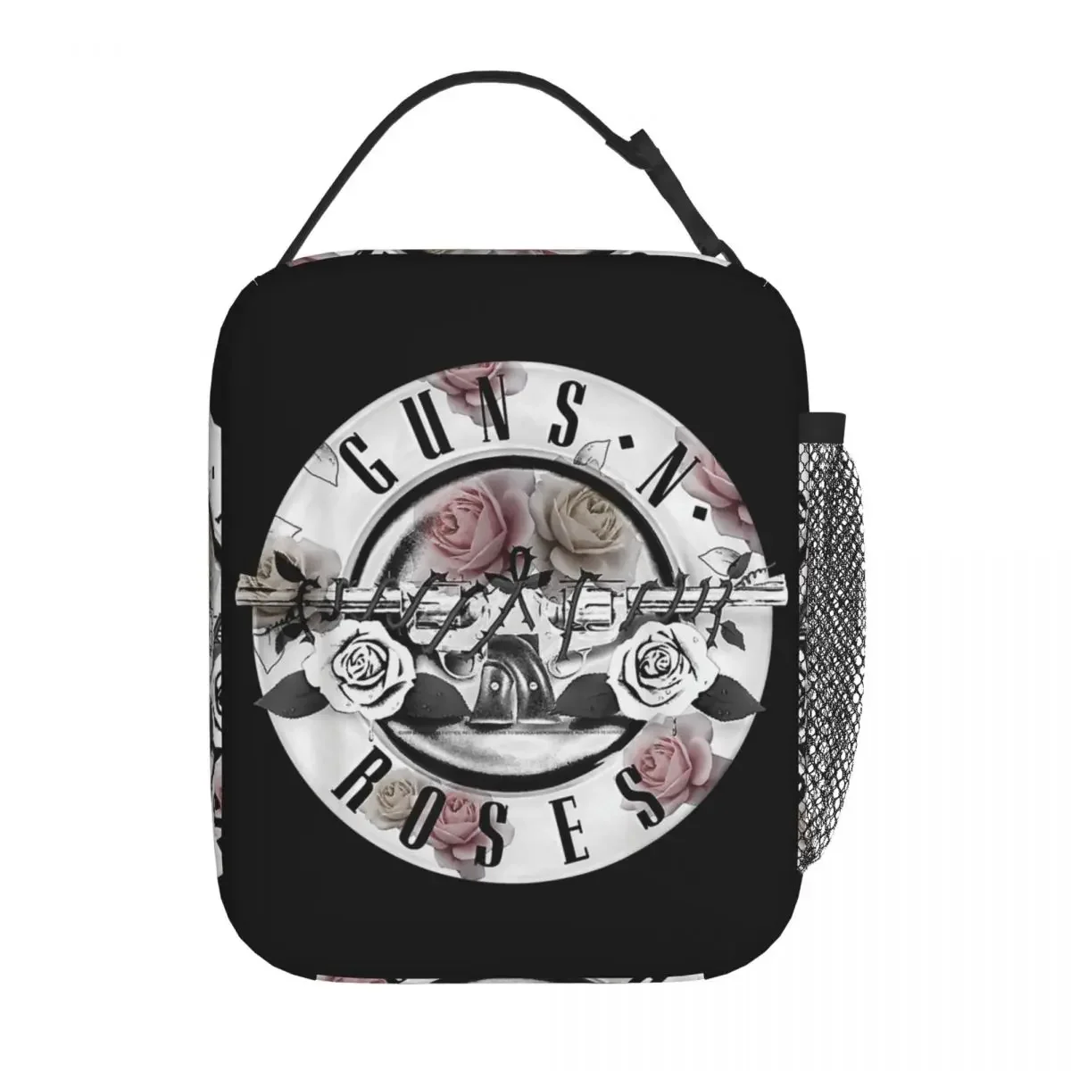 Fiambrera con aislamiento Floral Guns N Roses, contenedor portátil para el almuerzo, bolsa enfriadora, bolsa de mano para la escuela y el aire libre, Bento