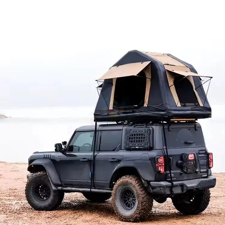 Car Roof for Camping Waterproof Hard-Shell Oxford Straight Bracing Type Four-Season Use Quick Automatic Opening One Bedroom