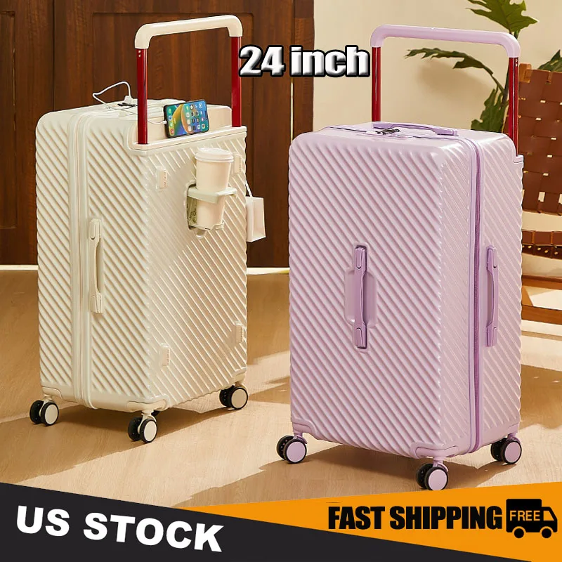 

Trolley Luggage 24 Inch ABS Hardshell Suitcase Five wheels Rolling Luggage Case USB Suitcase on Wheels Lock Carry-On Luggage