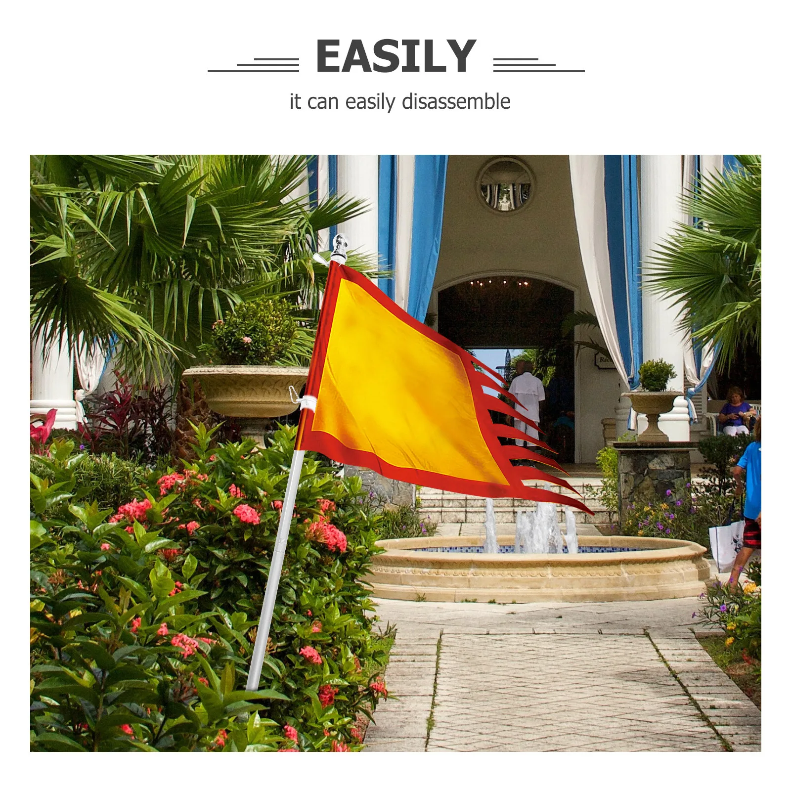 

1Set Stainless Steel Flagpole Rotatable Ring Design Outdoor Wall Flag Holder Stand Heavy Duty Rustproof