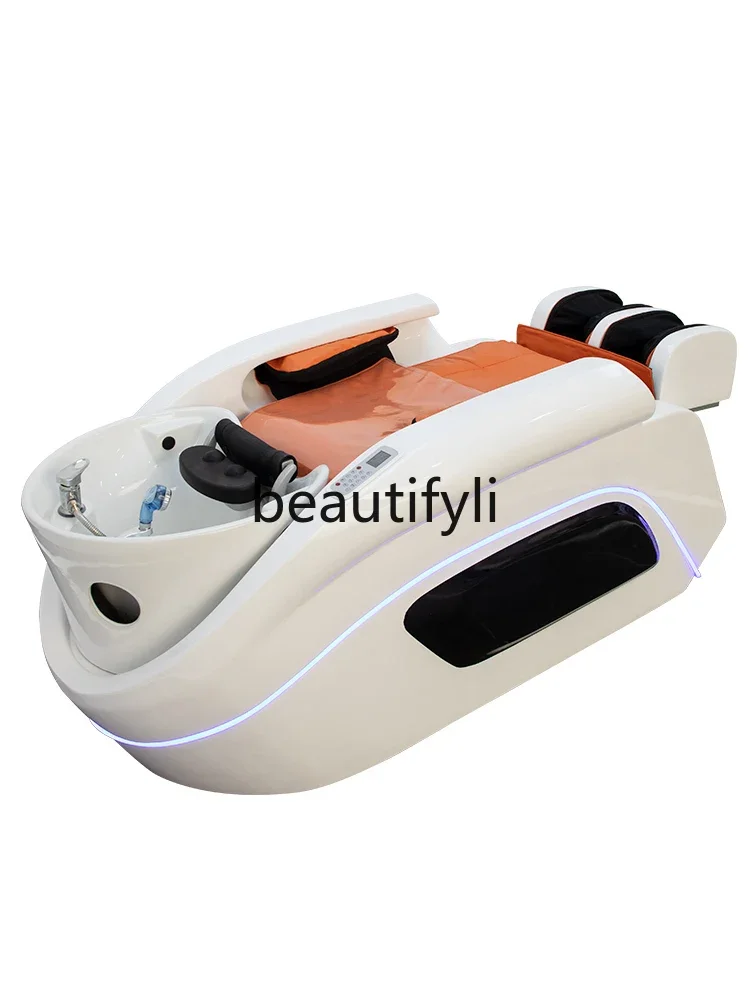 Automatic Intelligent Electric Massage Shampoo Bed Barber Shop Ceramic Basin Flush Bed Hair Salon