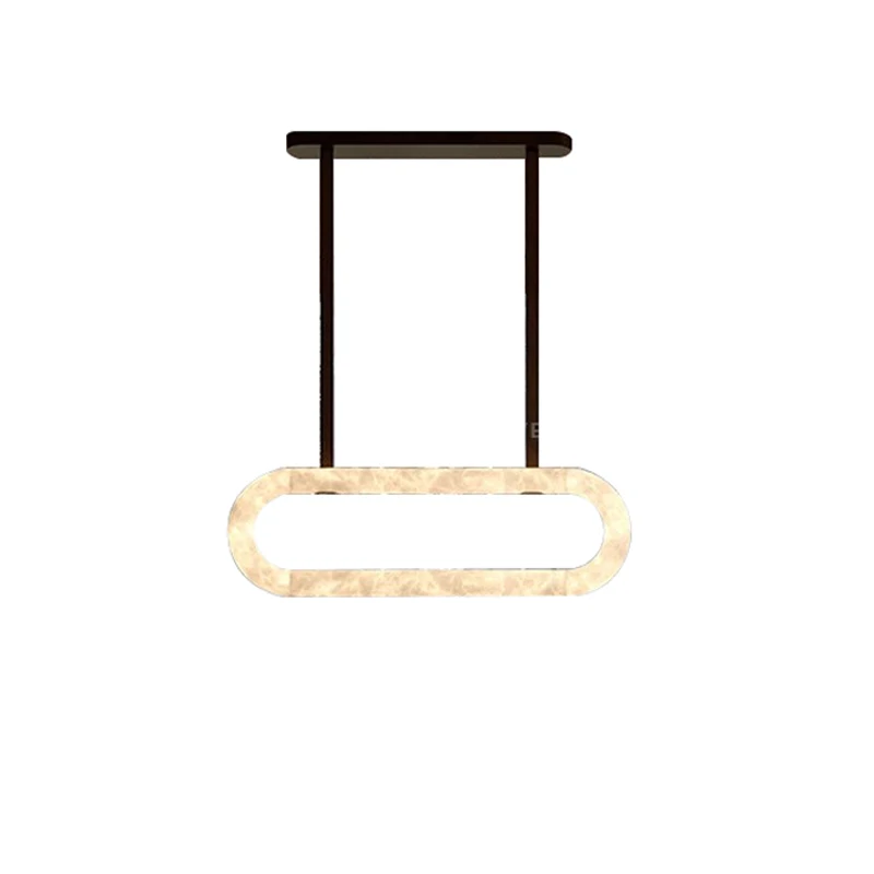 Natural Marble Cinto De Couro LED Teto Lustre, Iluminação Pendurado Lâmpadas, Lustre Suspensão, Luminária Lampen para Sala de estar