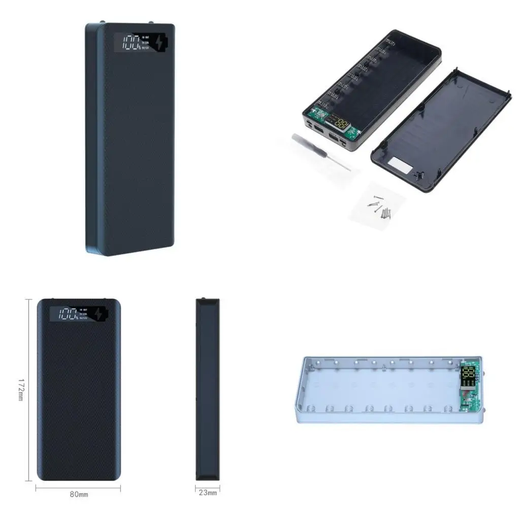 

652F 18650 Battery Holder 8 Slot Battery Box With Fast Charging Capability Portable For DIY Power Solution Easy Assembly