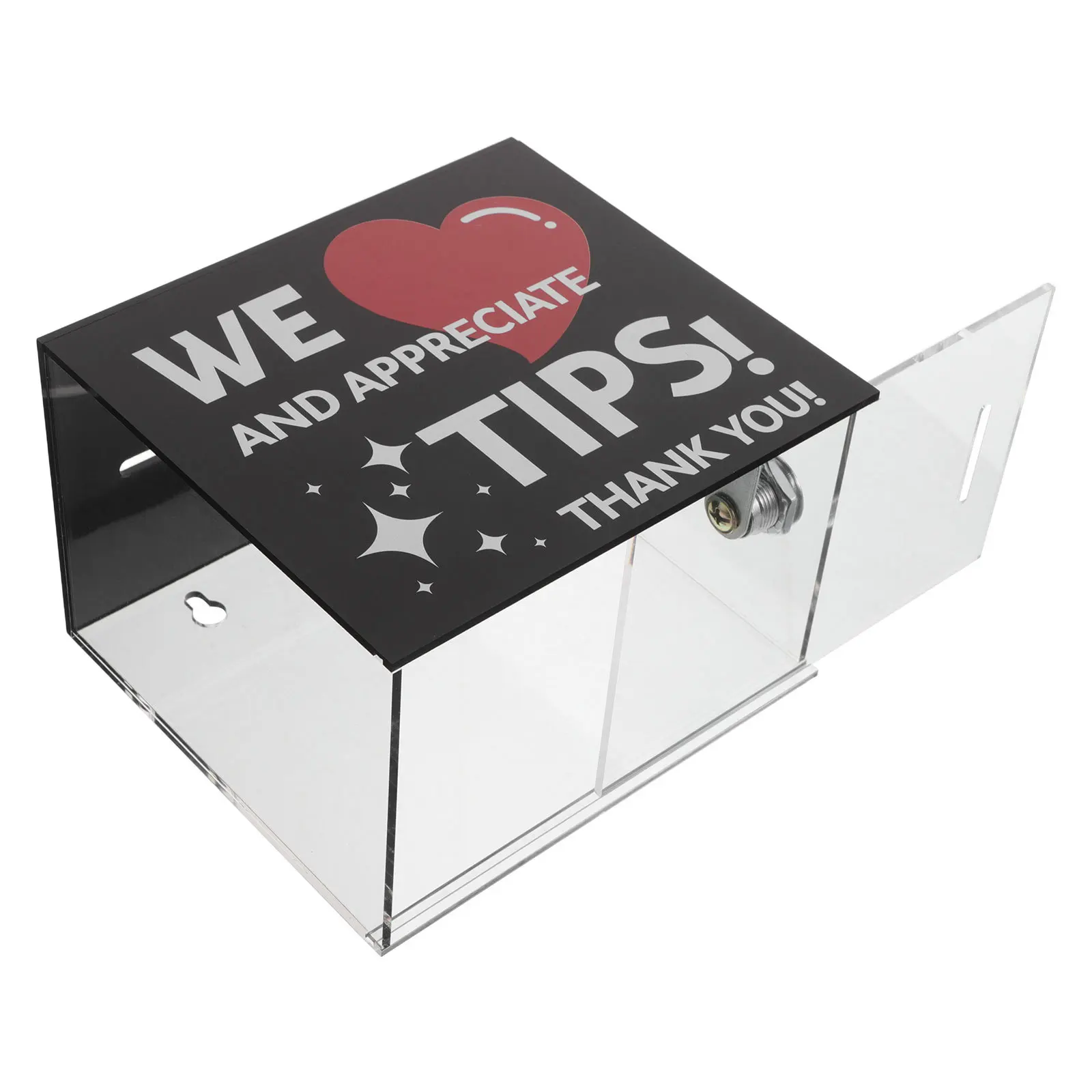 

Transparent Acrylic Donation Container Tip Box 5.97x5.31x3.93in for Charity Fundraising Office Use Comment Box