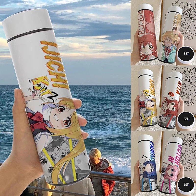 

Симпатичные БОКЧИ РОК! Интеллектуальная изоляционная чашка в стиле аниме, портативный дисплей из нержавеющей стали большой емкости, стекло для воды