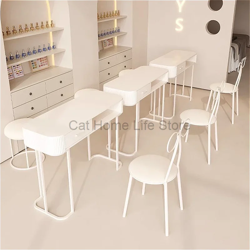 

Cream Style Manicure Nail Tables Japanese Simple Multifunction Reception Desks Nail Tables Modern Storage Furniture Nagel FYMT