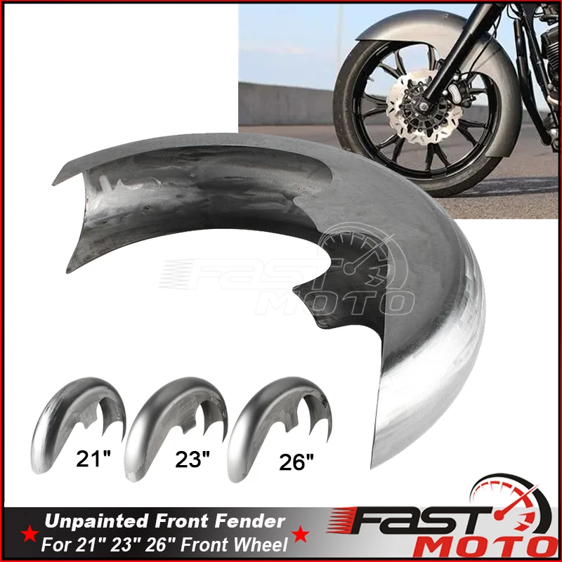 

Steel Front Fender Unpainted DIY Custom Fenders Mud Sand Protector For Harley Touring Bagger Street Electra Glide FLHTK 96-2023
