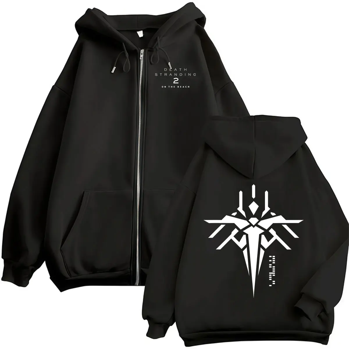 Game Death Stranding 2 on The Beach Logo Print Zipper Hoodie Men's Women Casual Long Sleeve Fashion Oversized Jacket Sweatshirt