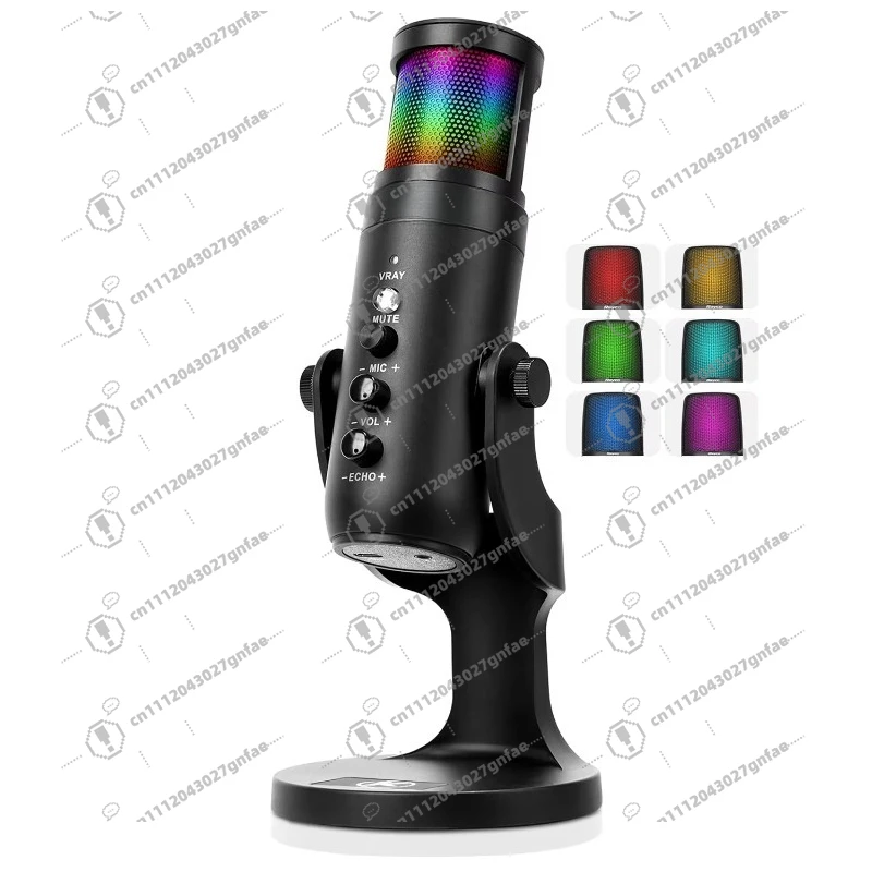 Professional USB RGB Gaming Microphone Metal and Plastic Vocal Streaming Microphone Podcast Studio Games Mikrofo/Microfono