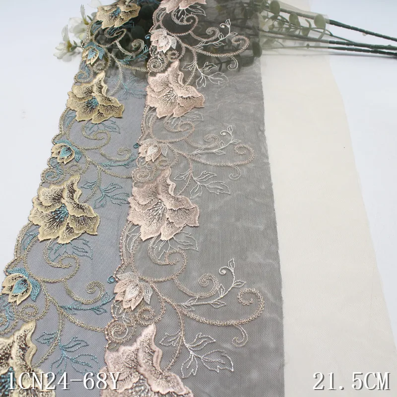 30Yards Floral Tulle Embroidery Lace Fabrics DIY Lingerie Sewing Accessories Embroidered Lace for Bra Needle Works