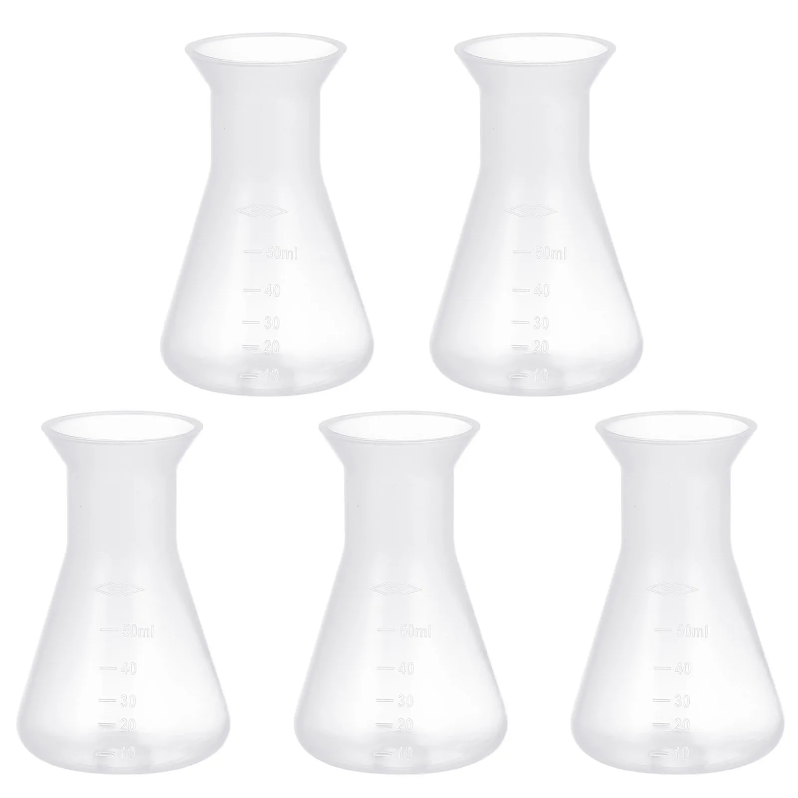 

5 pcs Plastic Conical Flask 100Ml Laboratory Experiment Tool Transparent Flask For Chemistry Research Education Use
