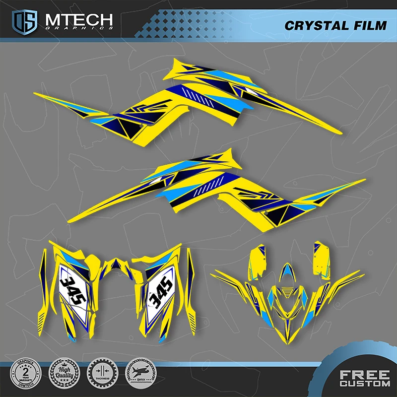 DSMTECH Custom Motorcycle Graphics Enduro Decals Stickers Kits For YAMAHA 2013 2014 2015 2016 2017 2018-2023 RAPTOR 700 008