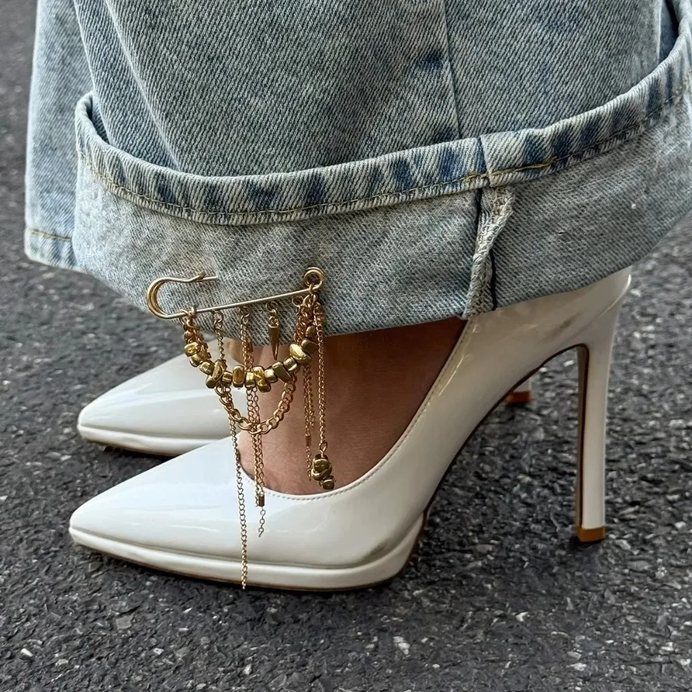 New Multi-Functional Chain Tassel Brooches Adjustable Detachable Clothes Accessory Handmade Fixator Trouser Leg Women