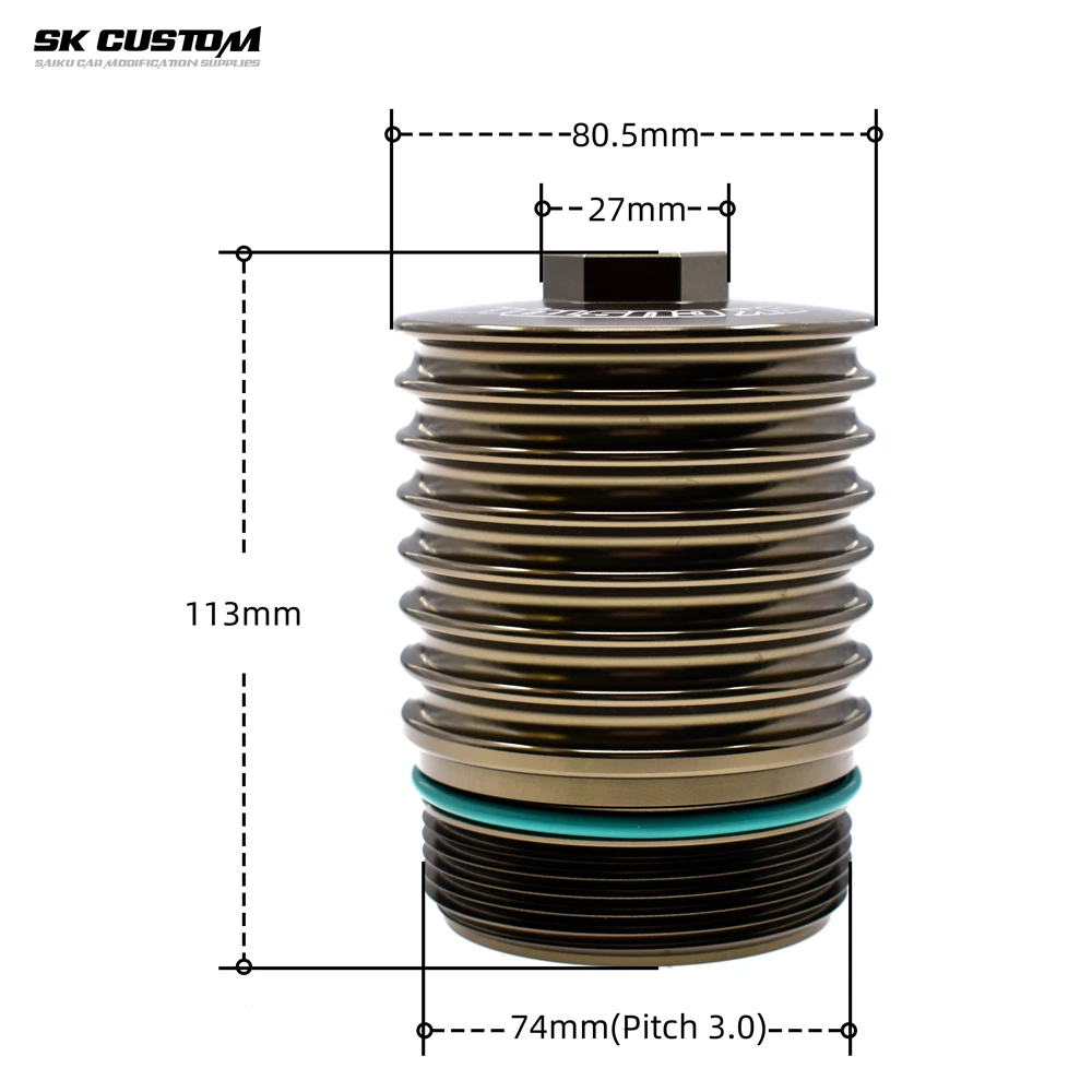 SKCUSTOM For Peugeot 106 206 307 Oil Filter Cover Aluminum Alloy Extended Oil Filter Housing For Citroen C2C3 Car Modified Shell