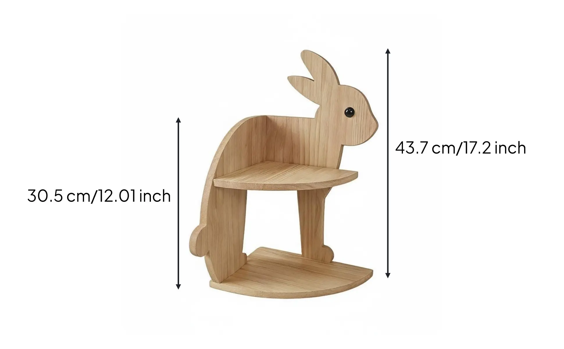 Rabbit Corner Shelf Decorative Bunny Storage Rack Wooden Corner Organizer Modern Design Display Intended for Children