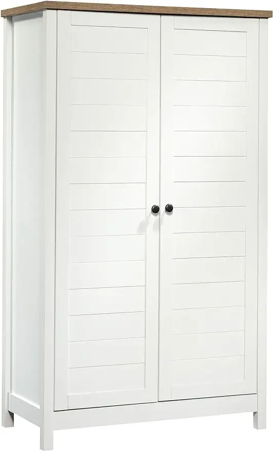 

Cottage Road Storage Pantry Cabinet, L: 35.28" x W: 17.52" x H: 60.43", Soft White finish