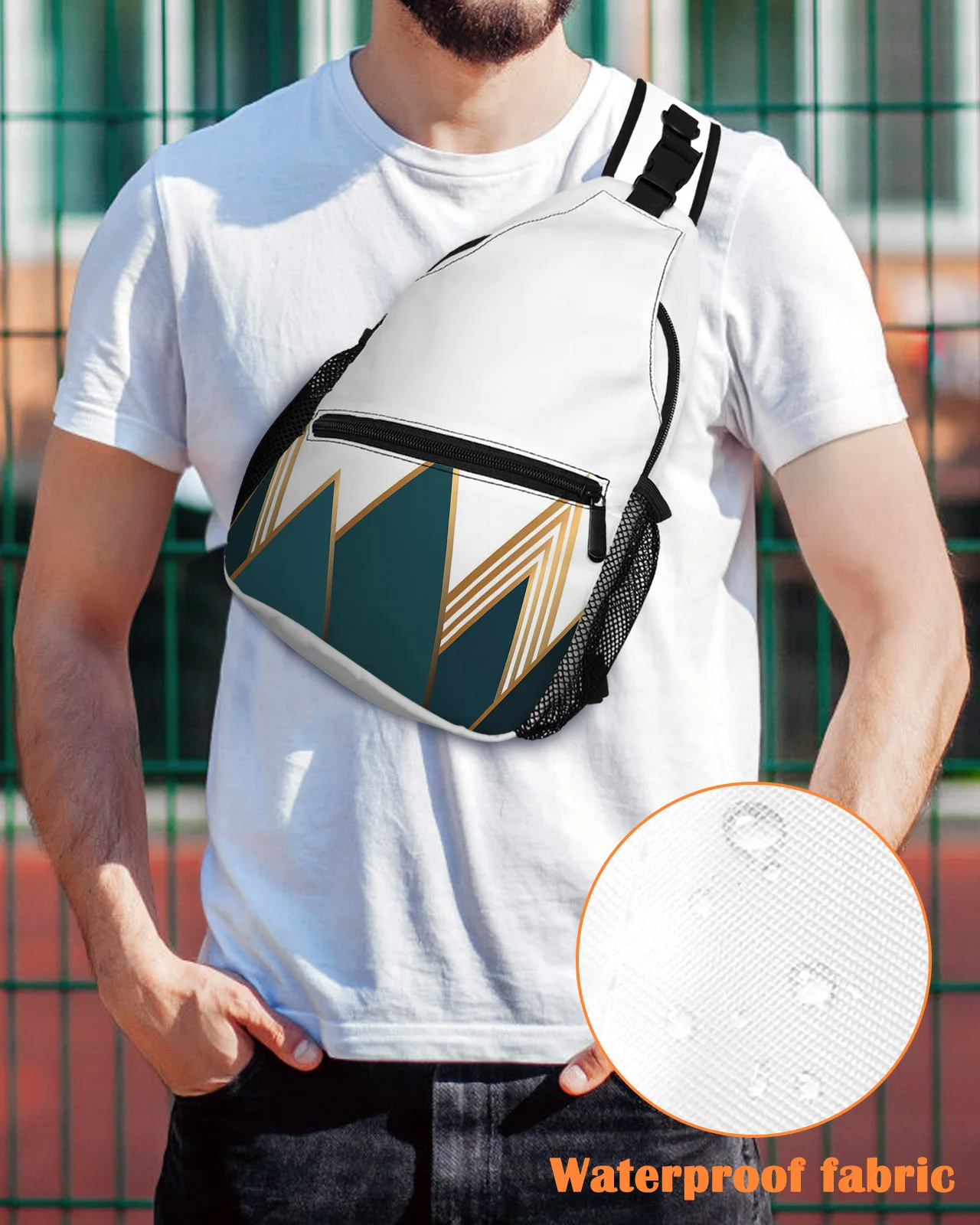 

Triangular Mountain Shape Chest Bag for Men Casual Sports Shoulder Bag Women's Travel Waterproof Messenger Bag